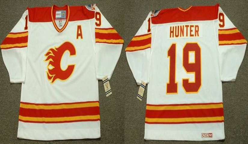 2019 Men Calgary Flames #19 Hunter white CCM NHL jerseys